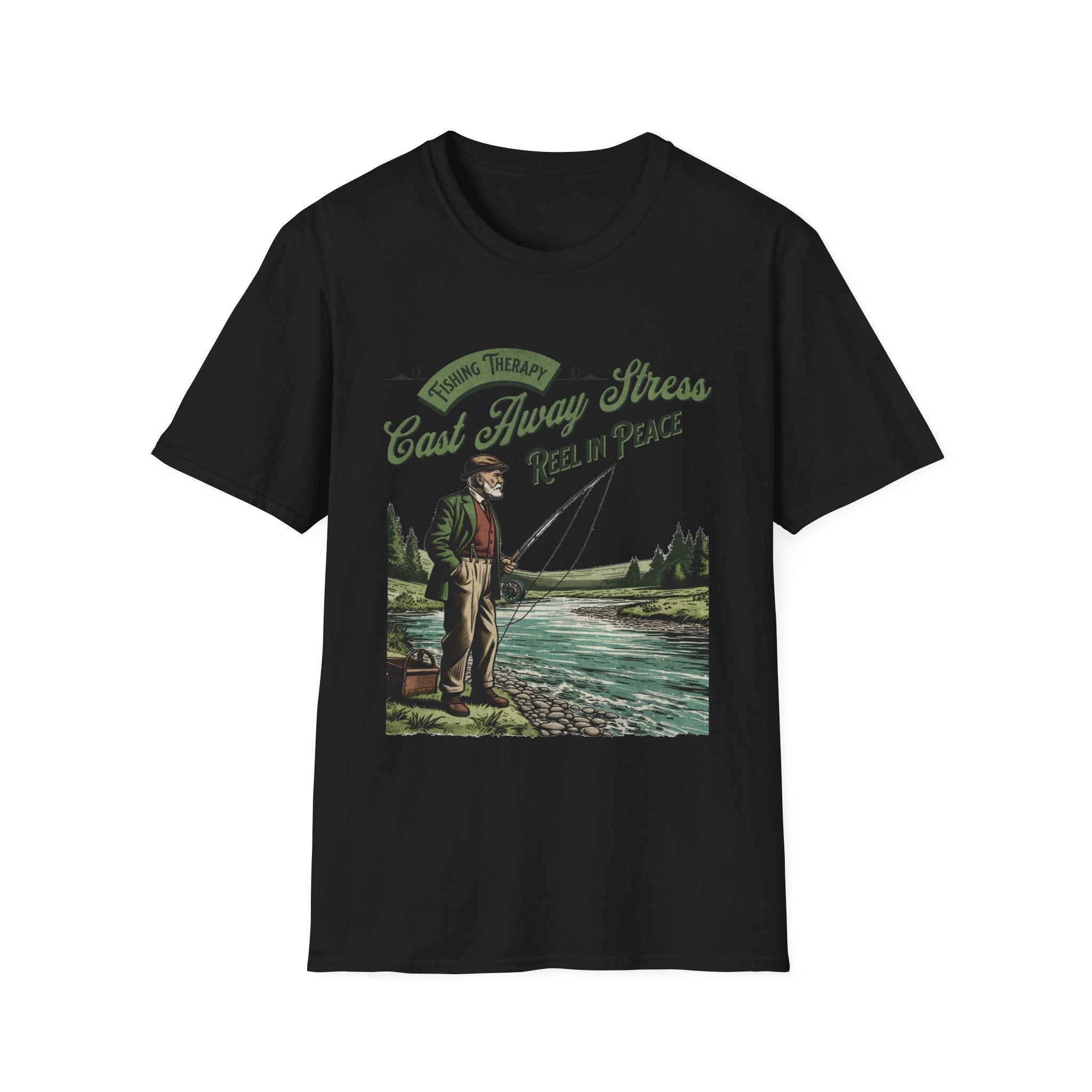 Fishing Therapy Vintage T-Shirt