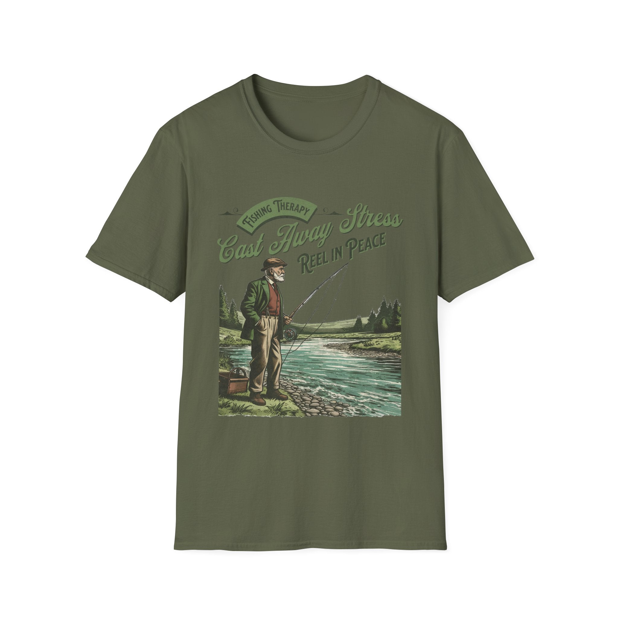 Fishing Therapy Vintage T-Shirt