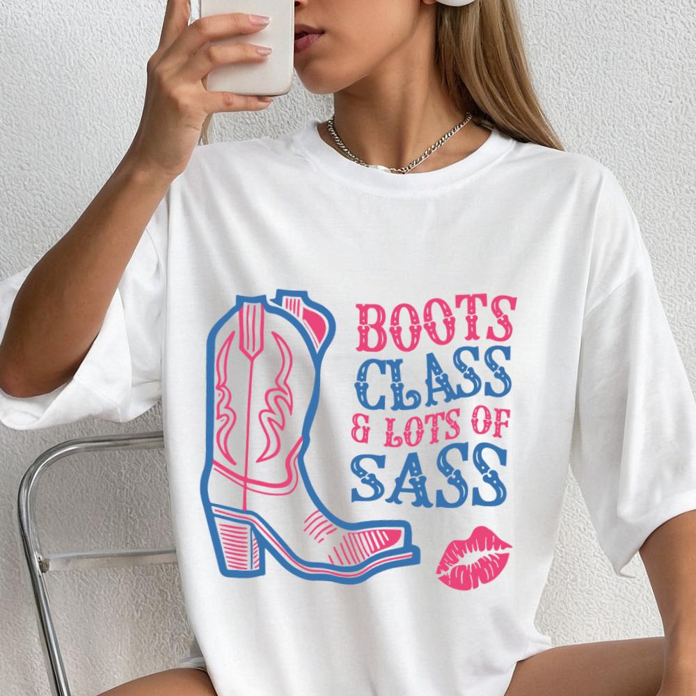 Boot Class Sass Western Oversized Tee - Style Circus