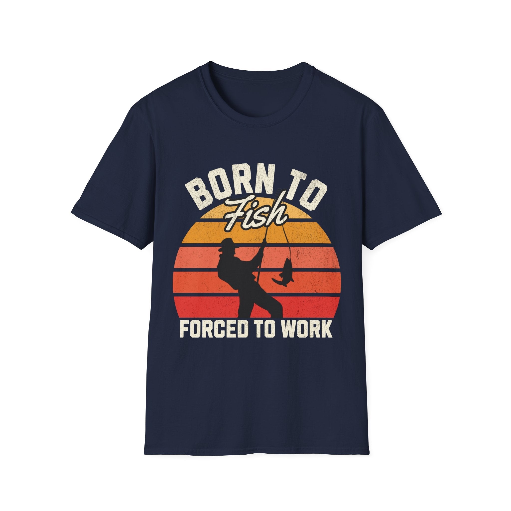 Born To Fish Forced To Work Funny T-Shirt - Style Circus