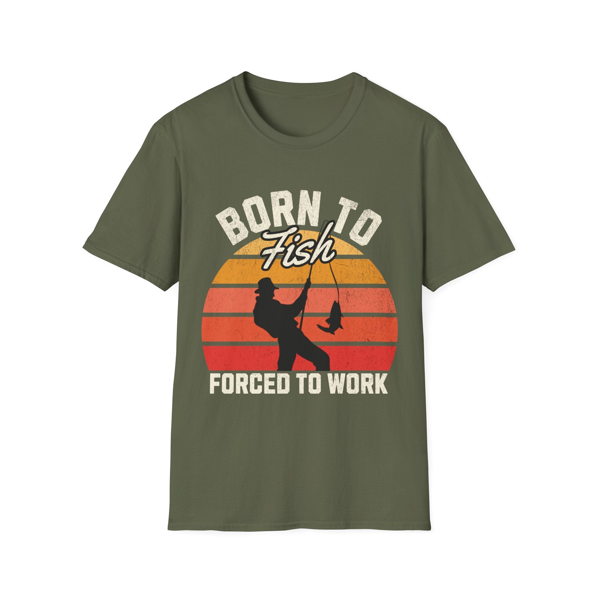 Born To Fish Forced To Work Funny T-Shirt - Style Circus