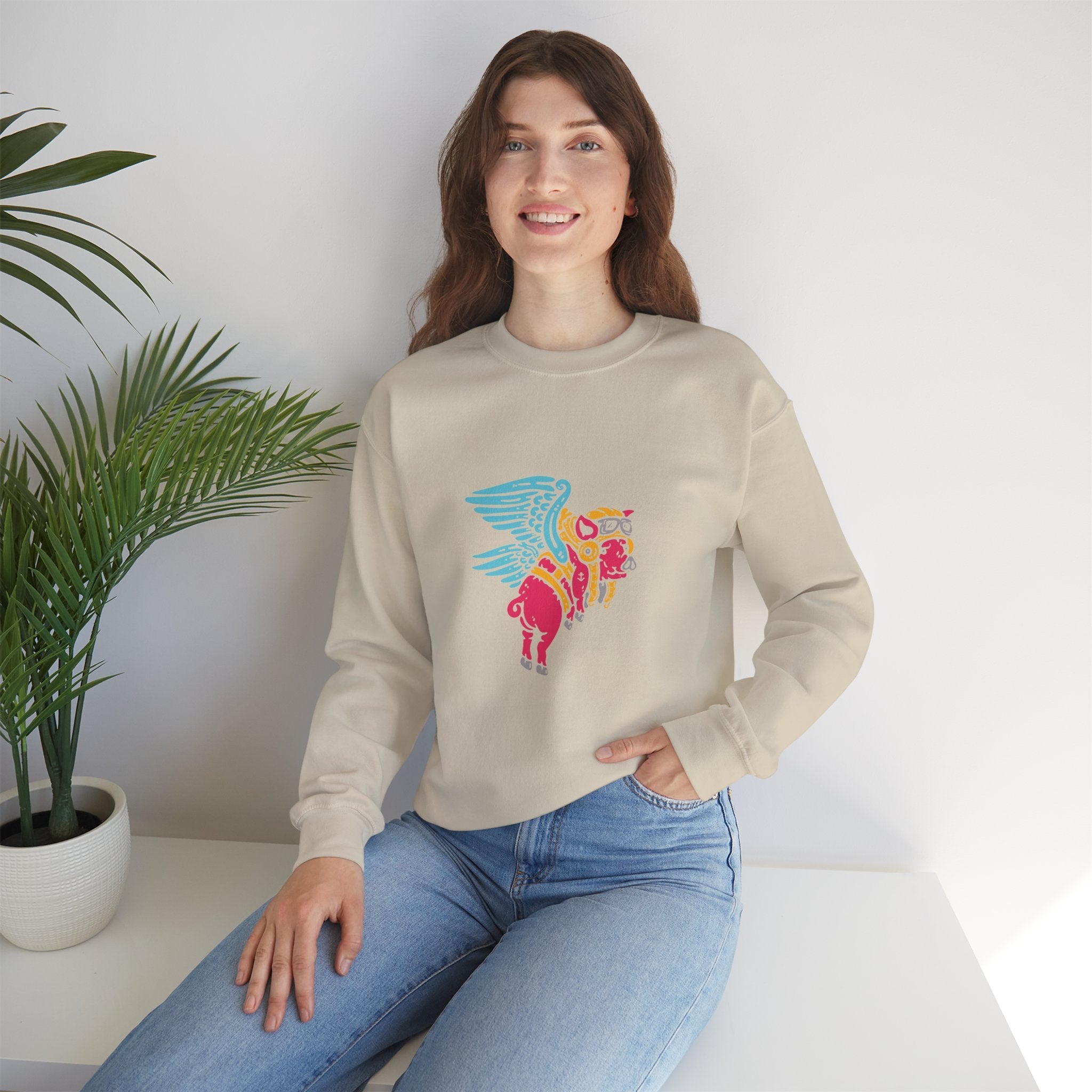 Flying Pig Never Say Never Unisex Sweatshirt - Style Circus