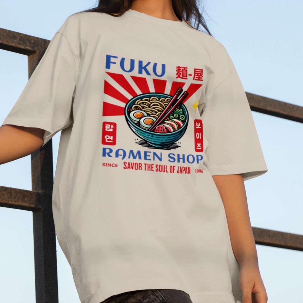 FUKU Ramen Shop Unisex Oversized Tee - Style Circus