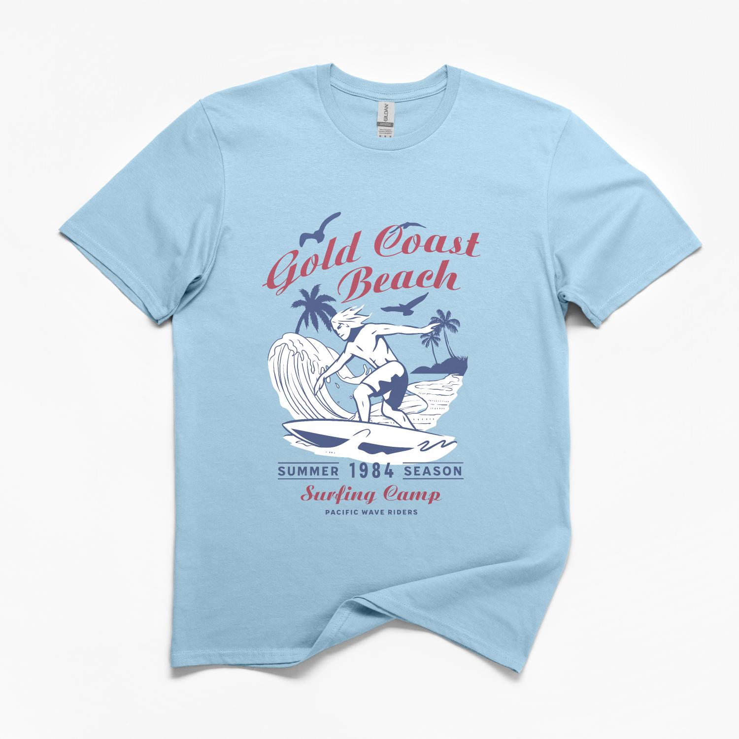 Gold Coast Beach Surf Camp Retro T-Shirt