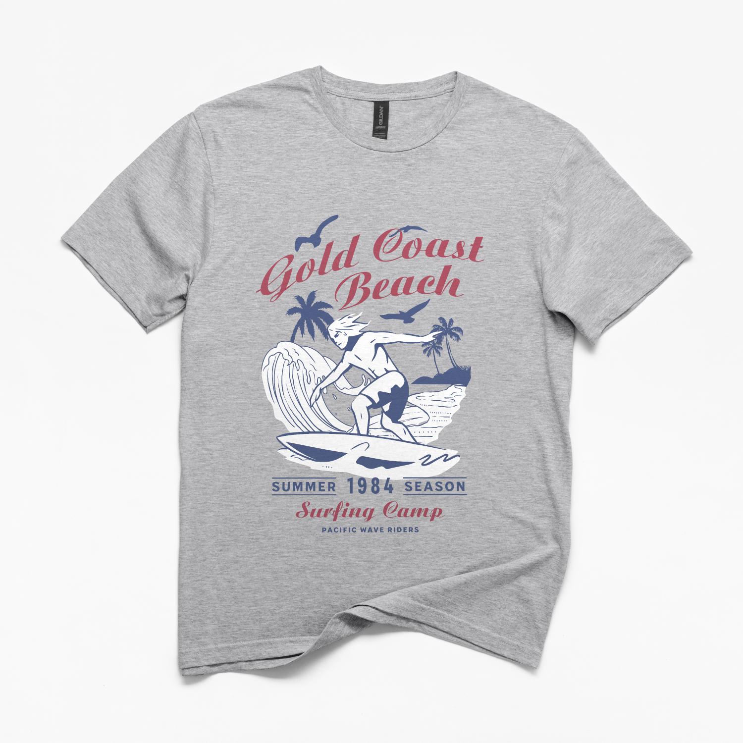 Gold Coast Beach Surf Camp Retro T-Shirt