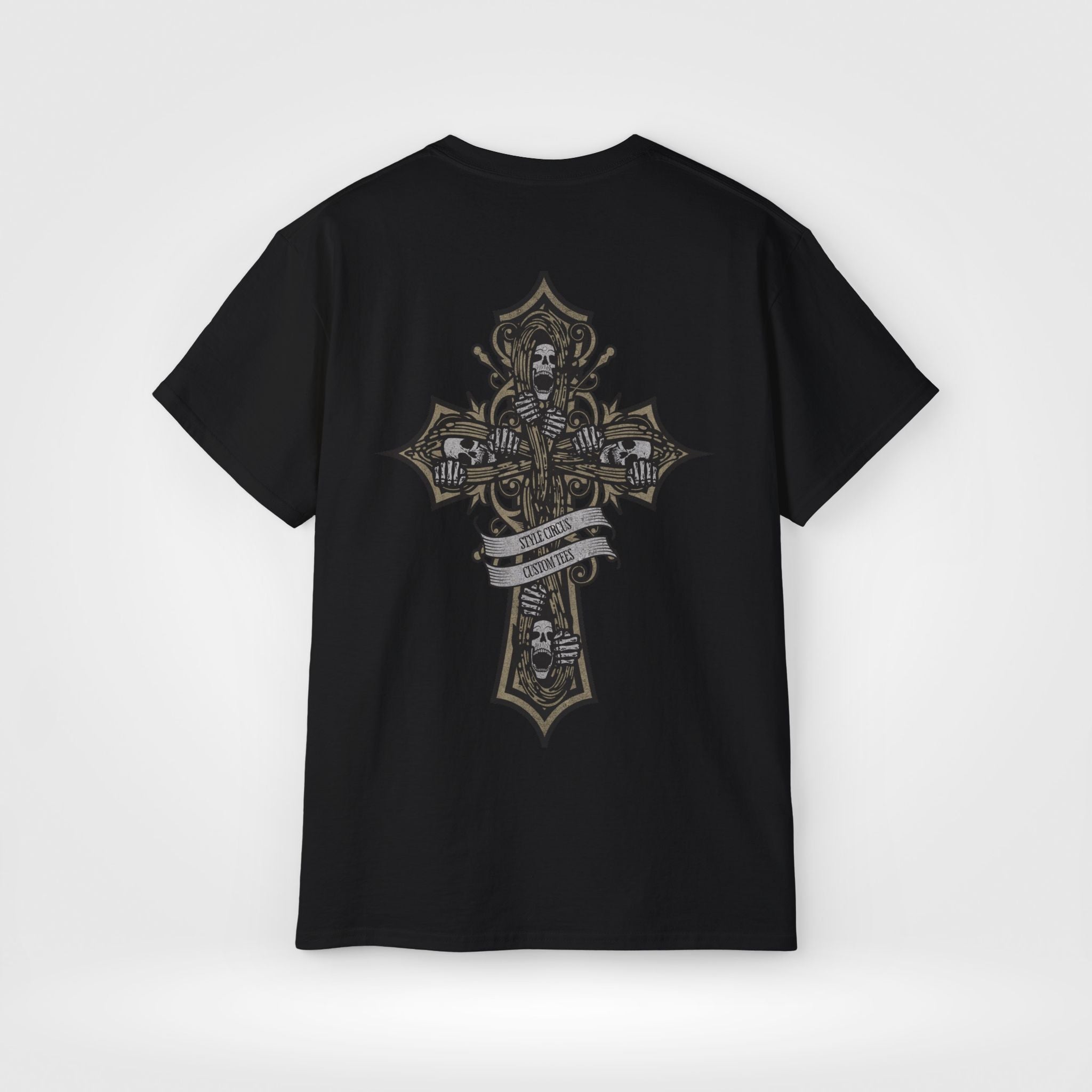 Gothic Cross Custom Skull Wear T-Shirt - Style Circus