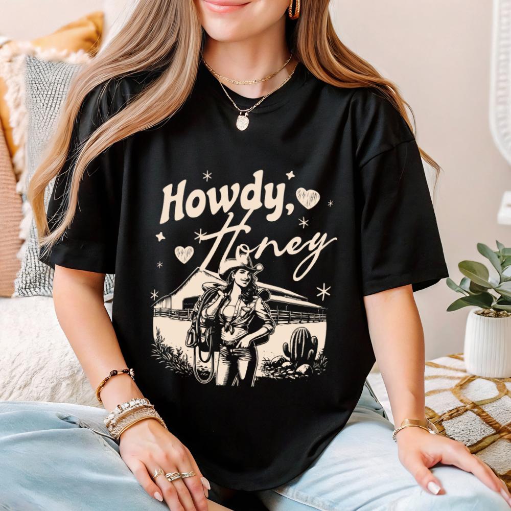 Howdy Honey Western Cowgirl T-Shirt - Style Circus