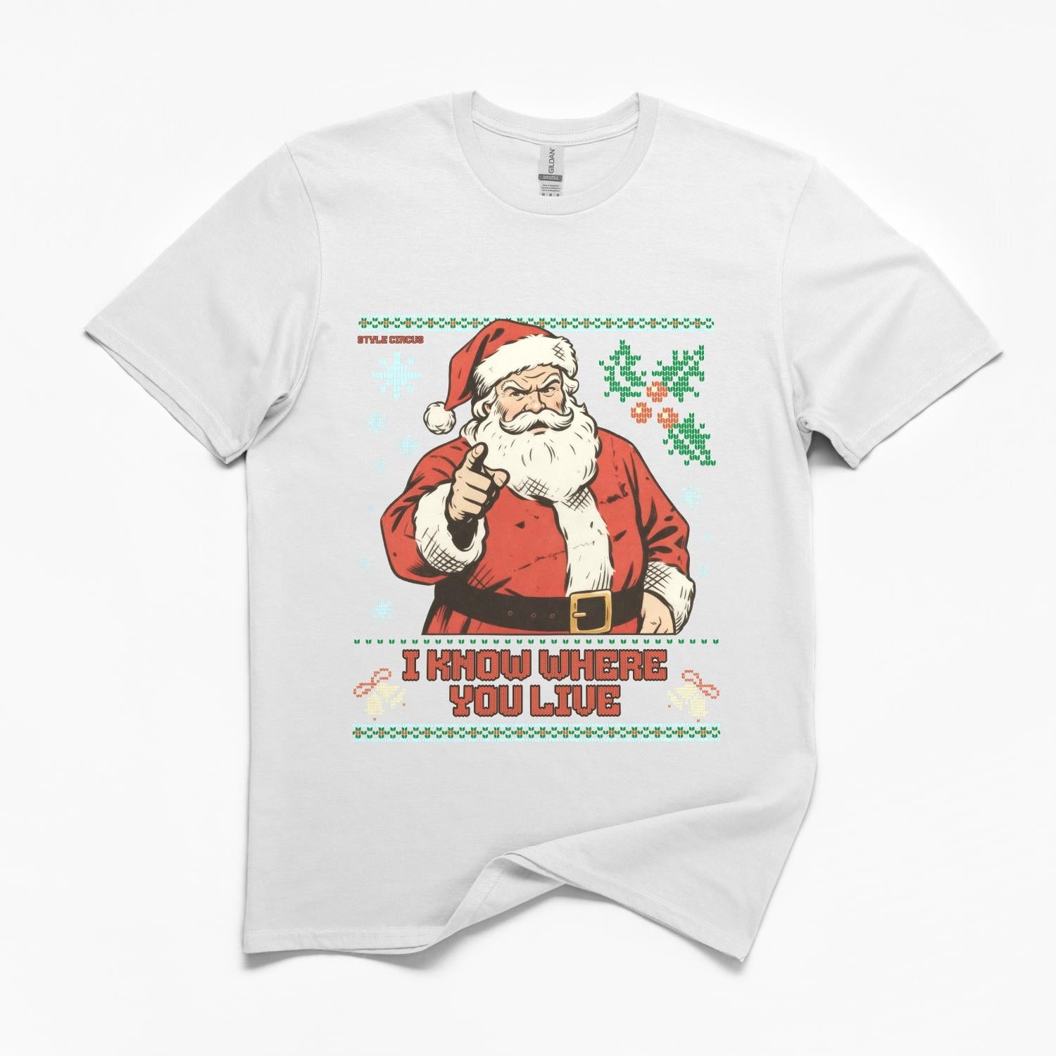 Santa Knows Where You Live Ugly Jumper T-Shirt