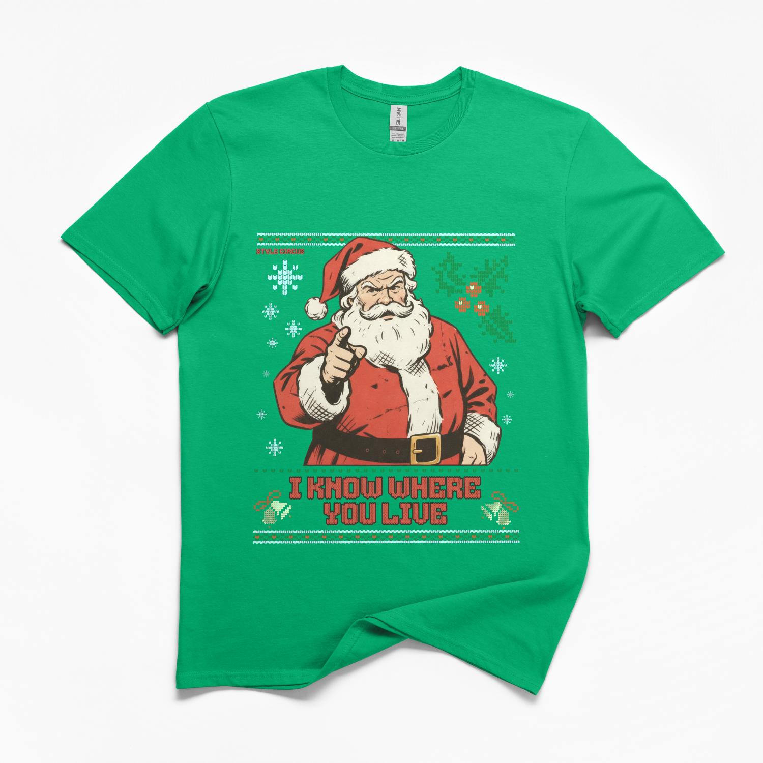Santa Knows Where You Live Ugly Jumper T-Shirt