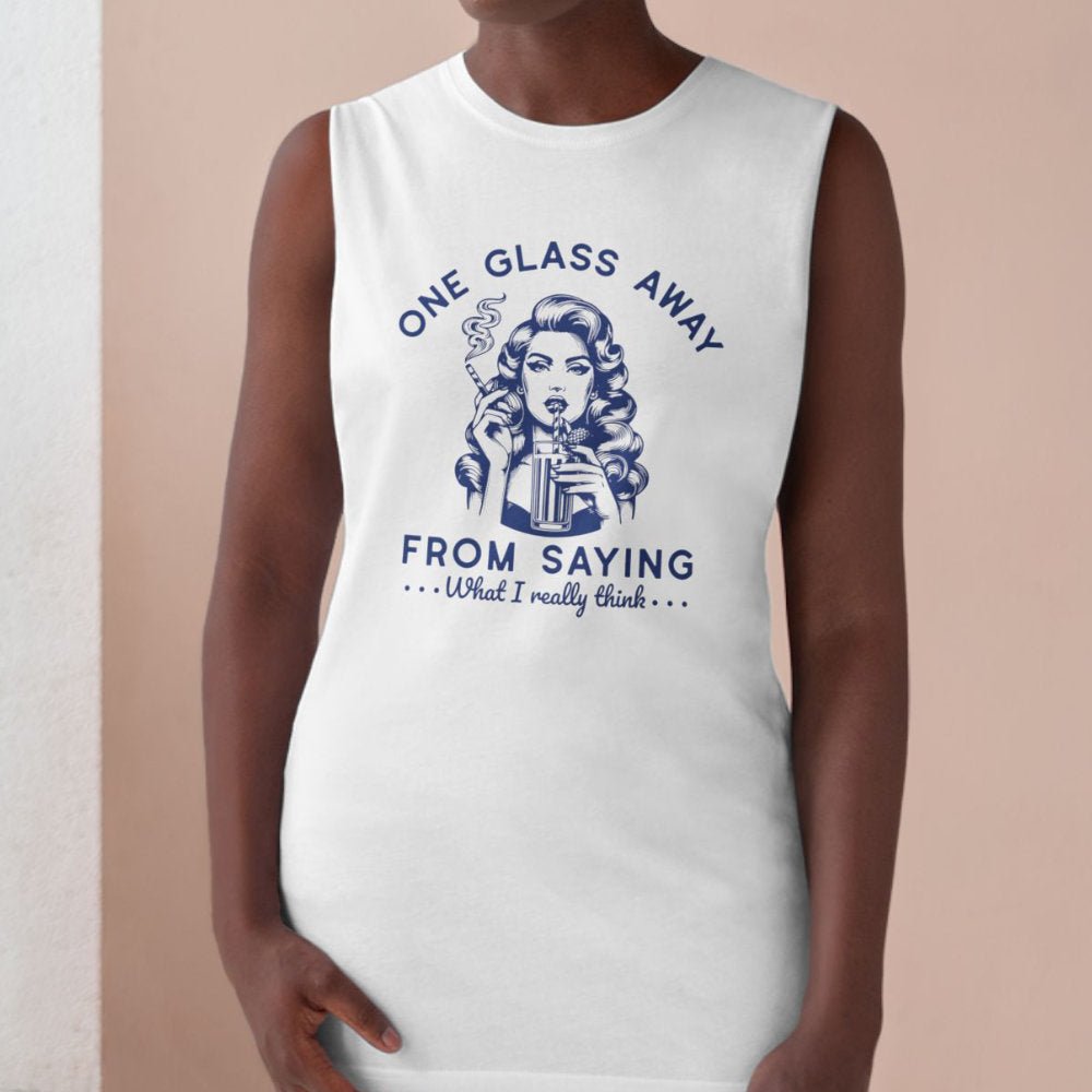 One Glass Away Unisex Tank Top - Style Circus