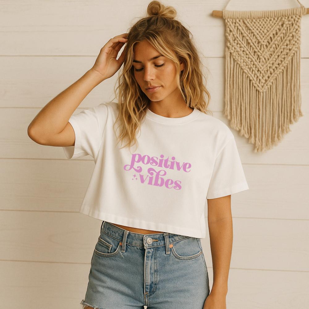 Positive Vibes Crop Tee