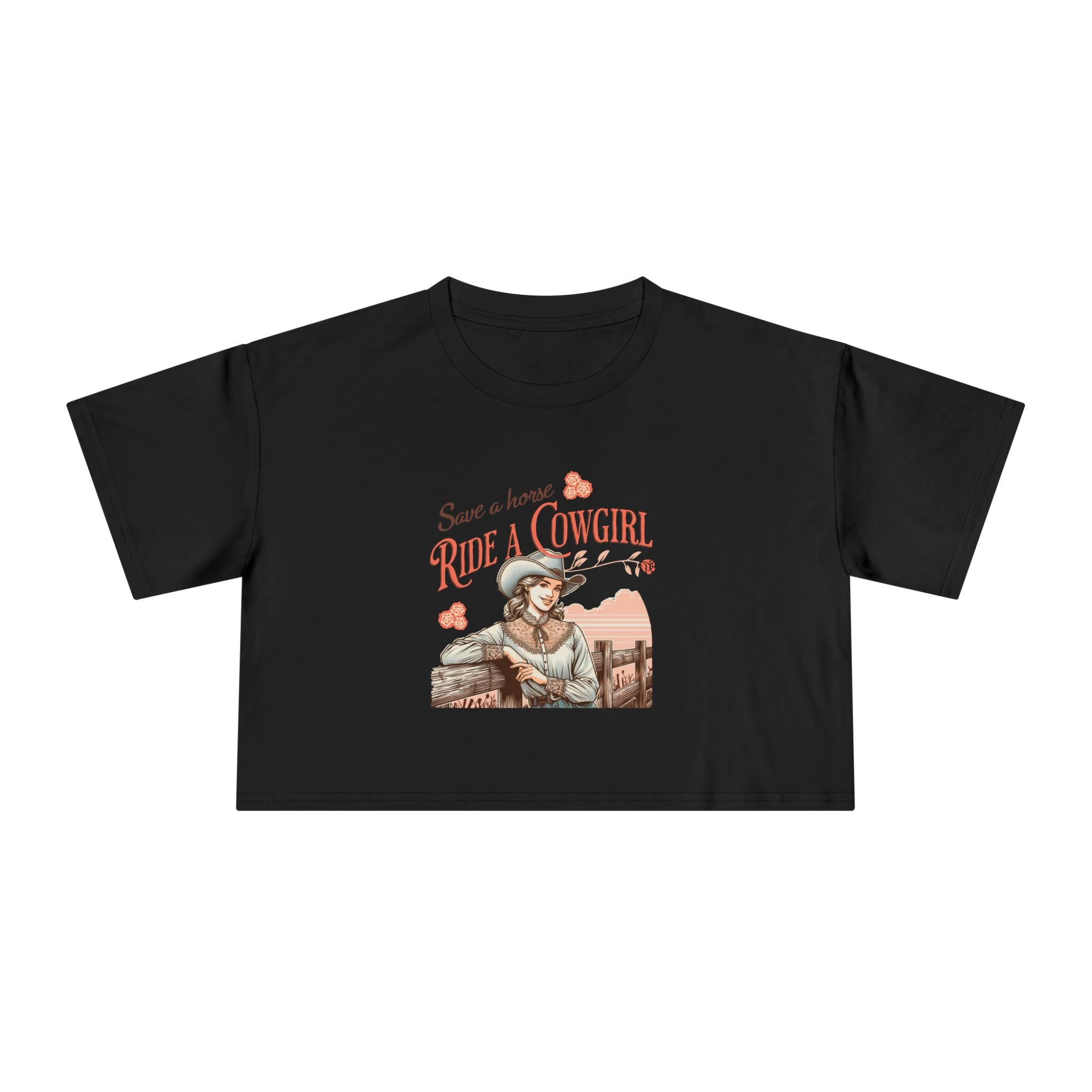 Save a Horse Ride a Cowgirl Crop Tee