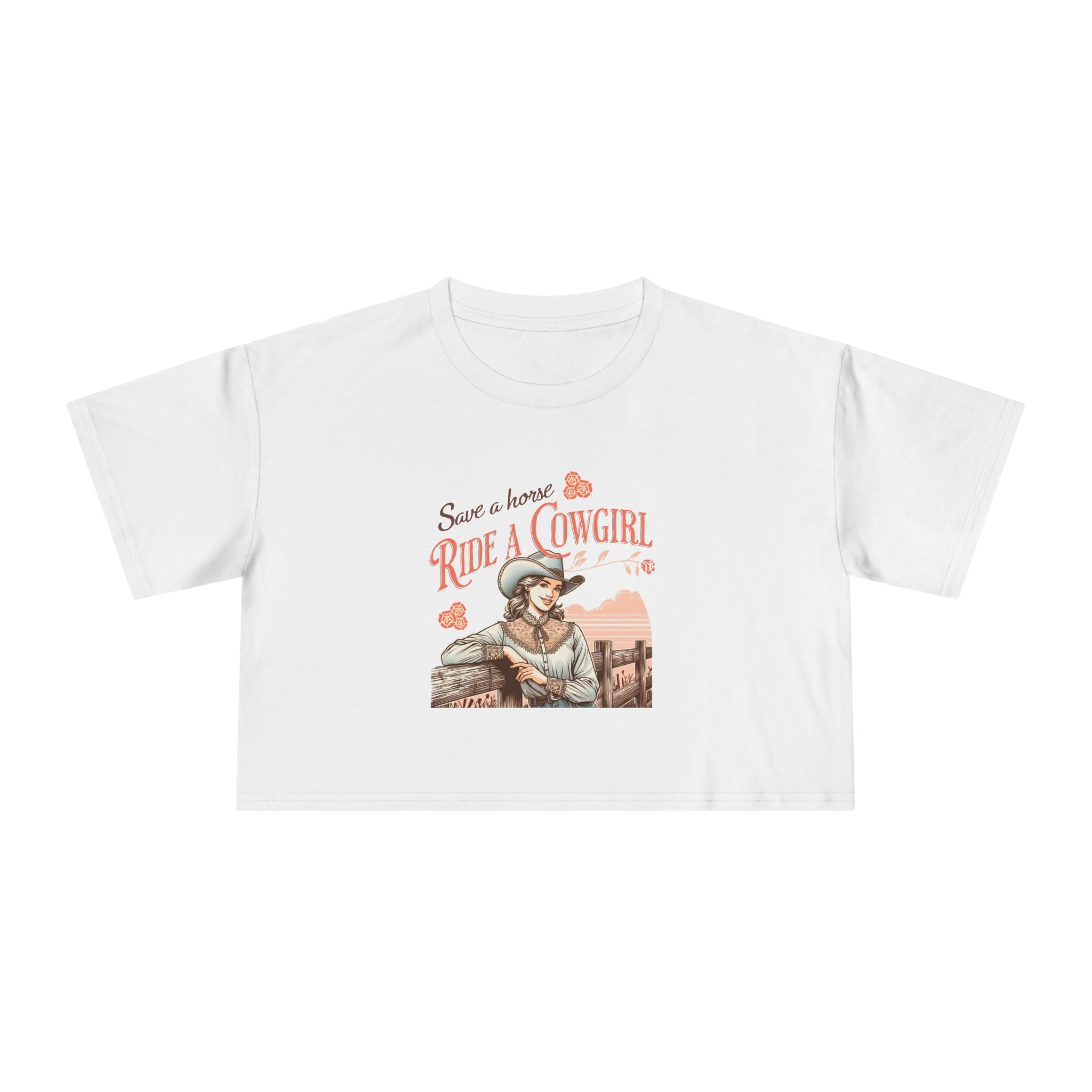 Save a Horse Ride a Cowgirl Crop Tee