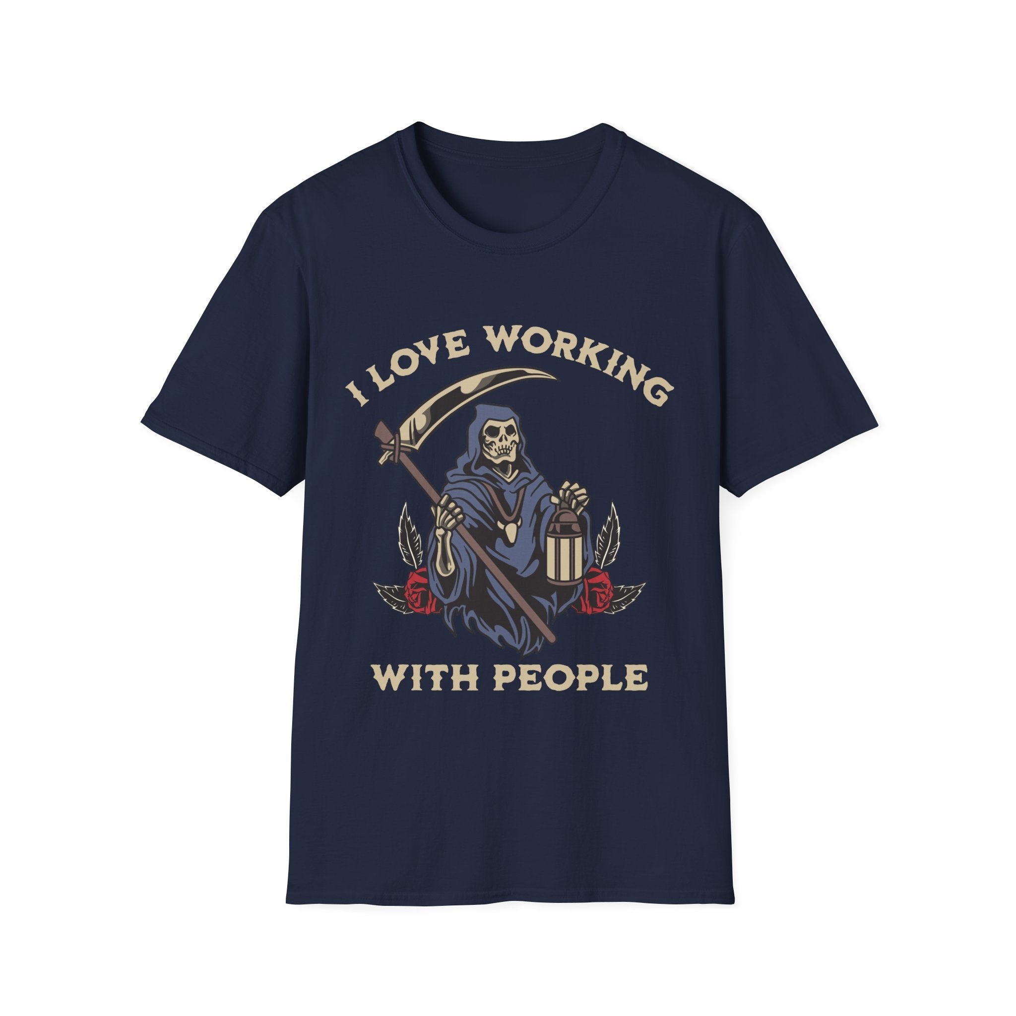 Slasher Loves Working With People Funny T-Shirt - Style Circus