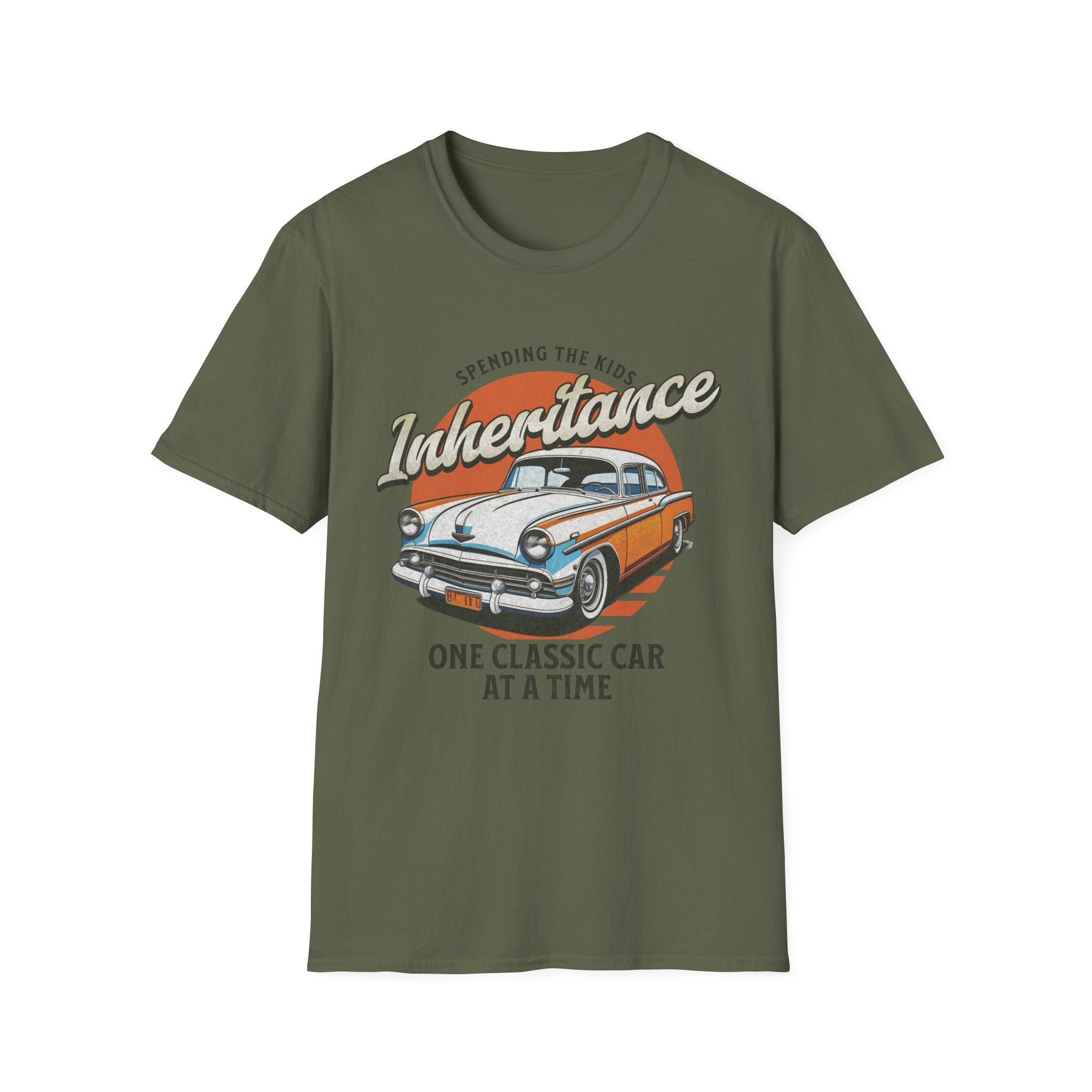 Spending The Kids Inheritance Classic Car Funny T-Shirt - Style Circus