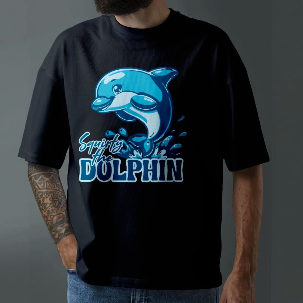 Squirty The Dolphin Unisex Oversized Tee - Style Circus