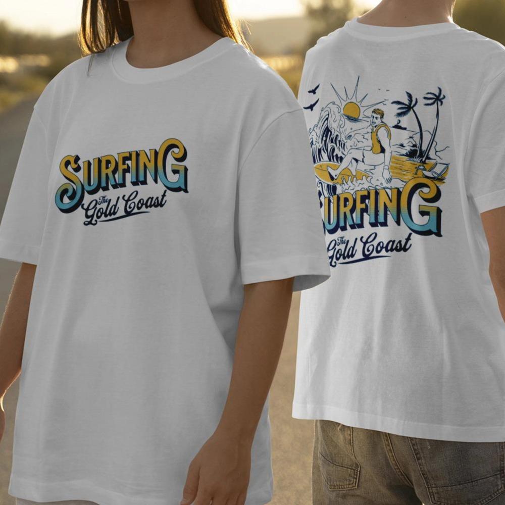 Surfing The Gold Coast Beach T-Shirt - Style Circus