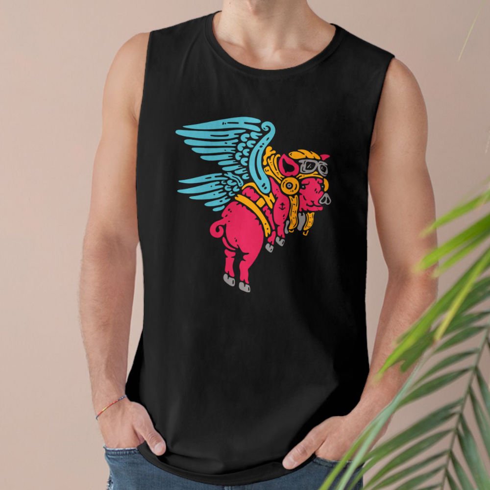 The Winged Piggy Unisex Tank Top - Style Circus