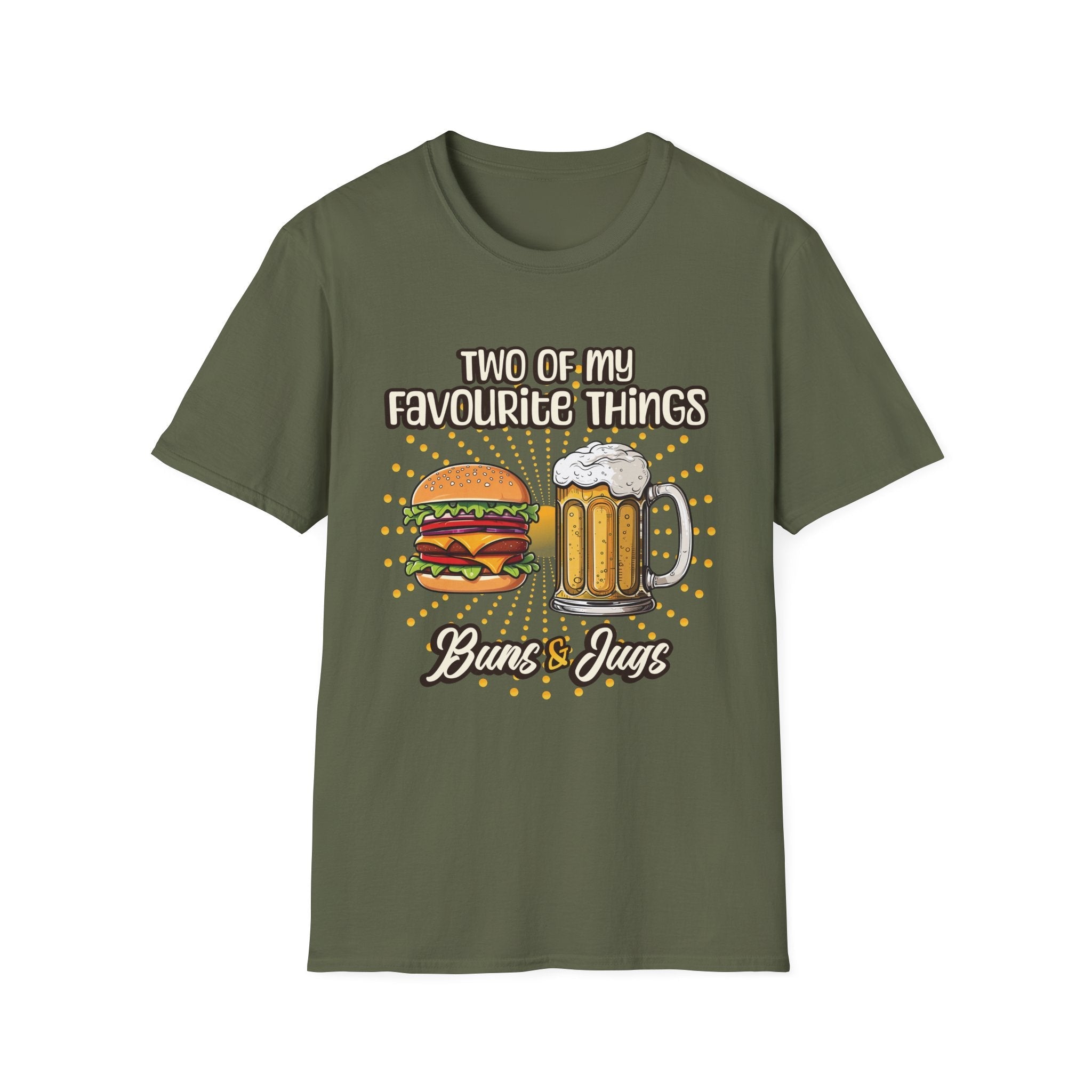 Two Of My Favourite Things Buns and Jugs Funny Custom T-Shirt - Style Circus
