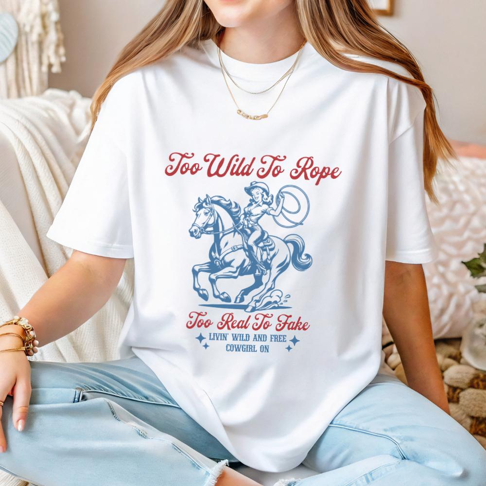 Wild Roping Cowgirl T-Shirt - Style Circus