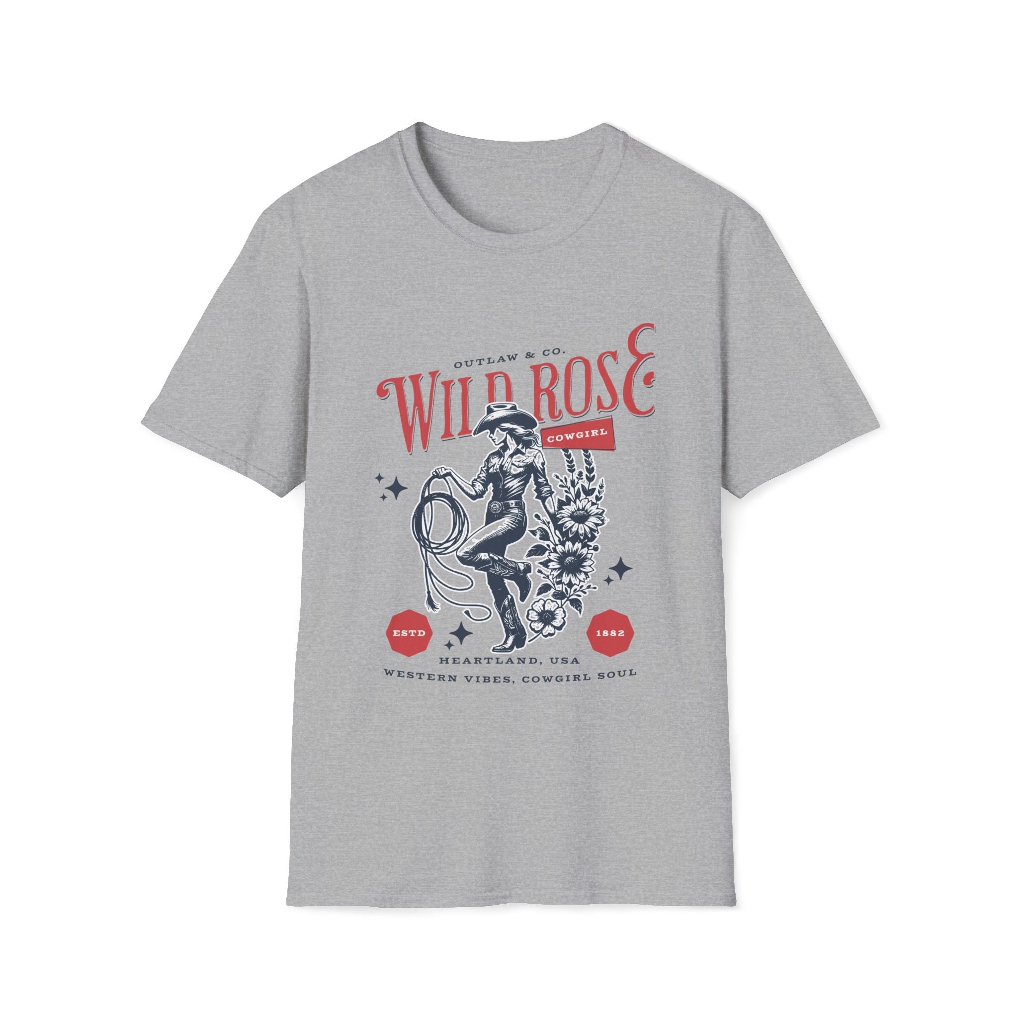 Wild Rose Cowgirl Retro T-Shirt - Style Circus