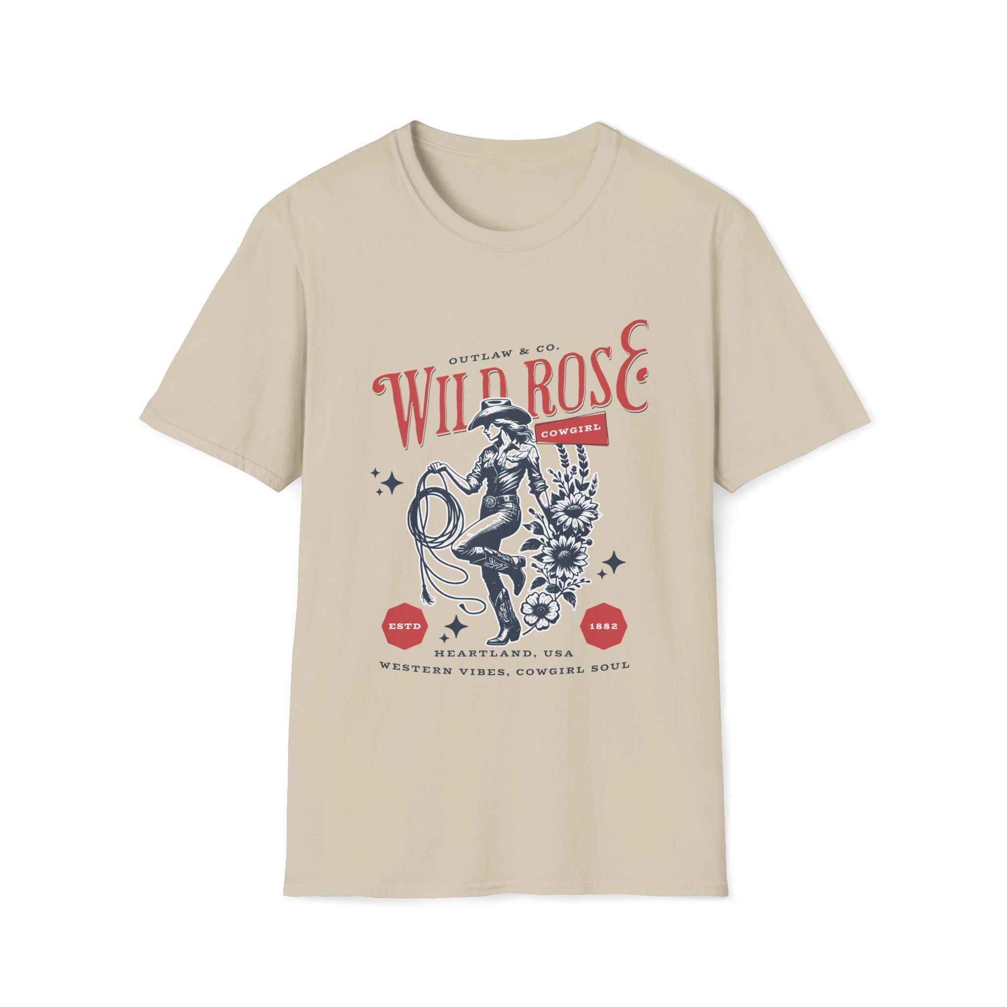 Wild Rose Cowgirl Retro T-Shirt - Style Circus