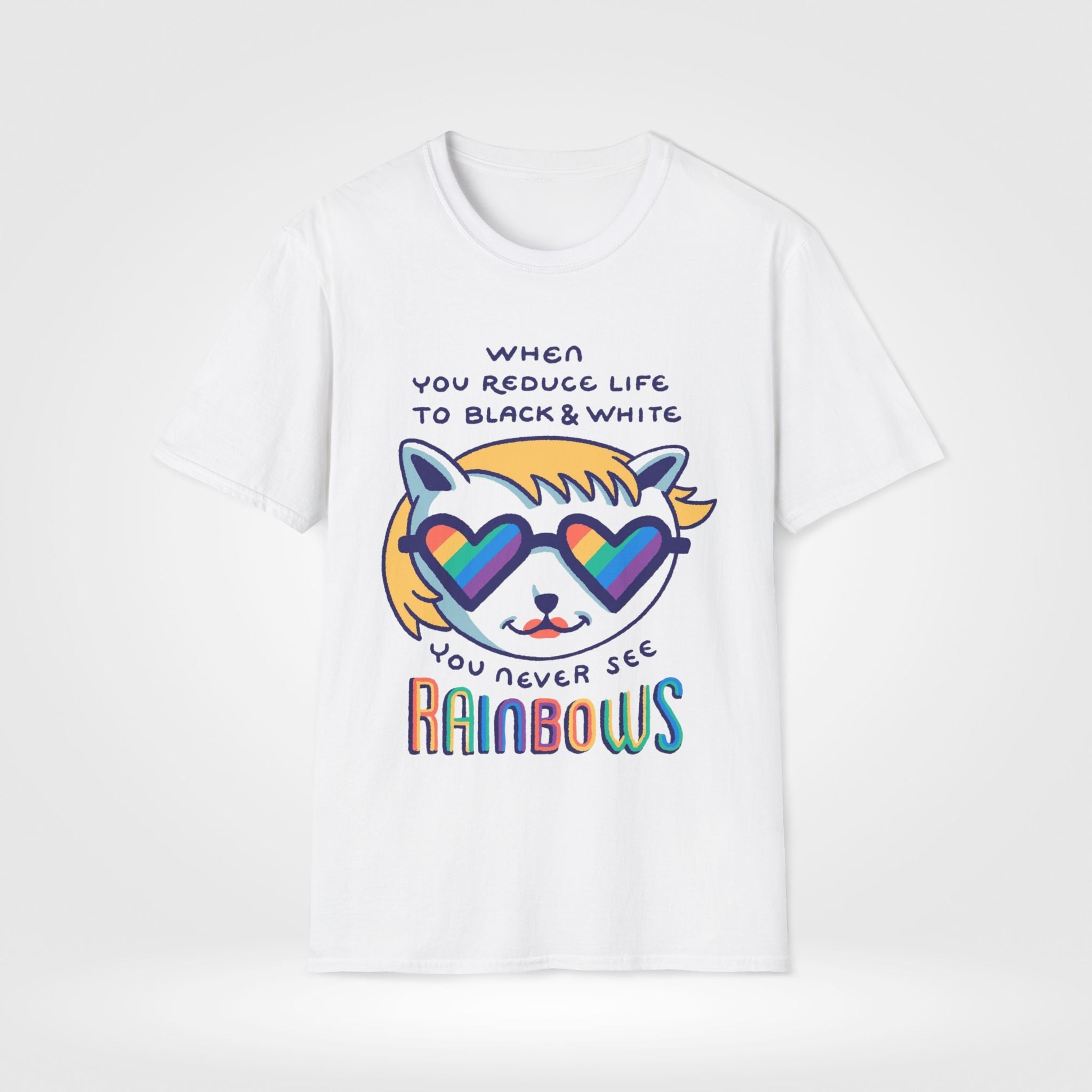 Black & White Rainbows LGBTQ T-Shirt - Style Circus