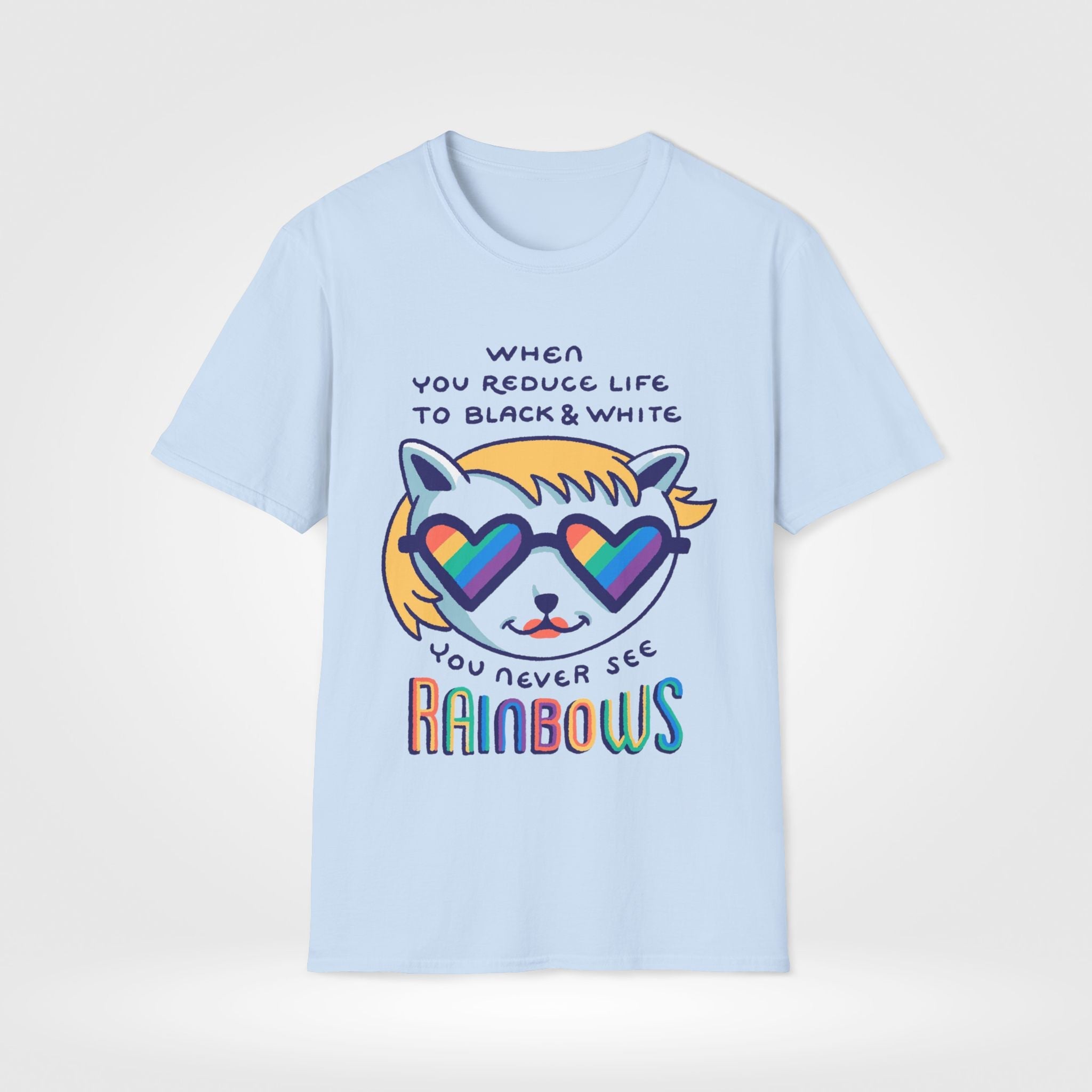 Black & White Rainbows LGBTQ T-Shirt - Style Circus