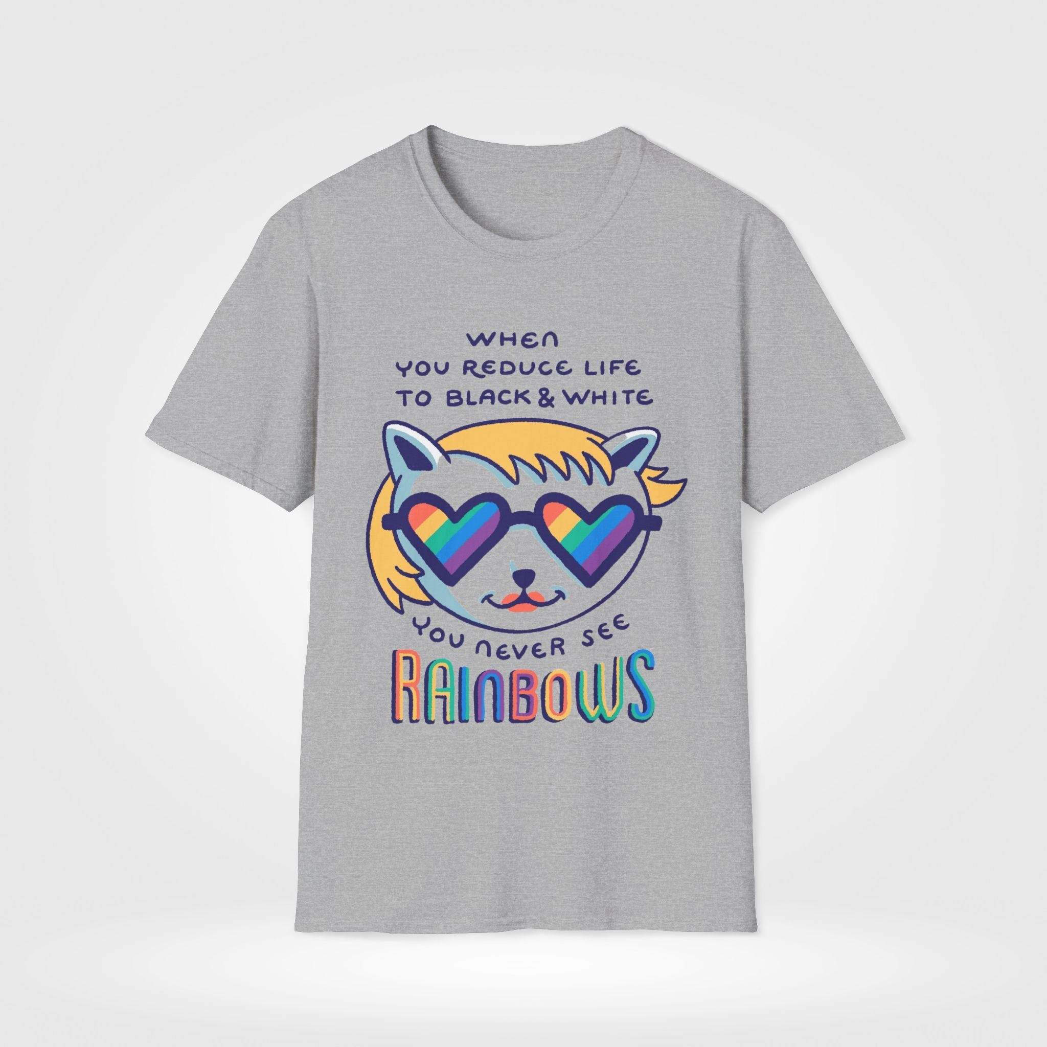 Black & White Rainbows LGBTQ T-Shirt - Style Circus