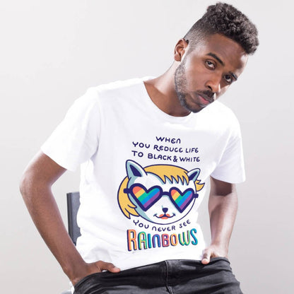 Black & White Rainbows LGBTQ T-Shirt - Style Circus