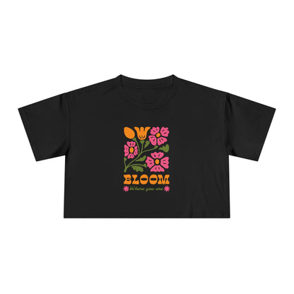 Bloom Where You Are Floral Crop Tee - Style Circus