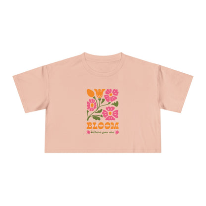 Bloom Where You Are Floral Crop Tee - Style Circus