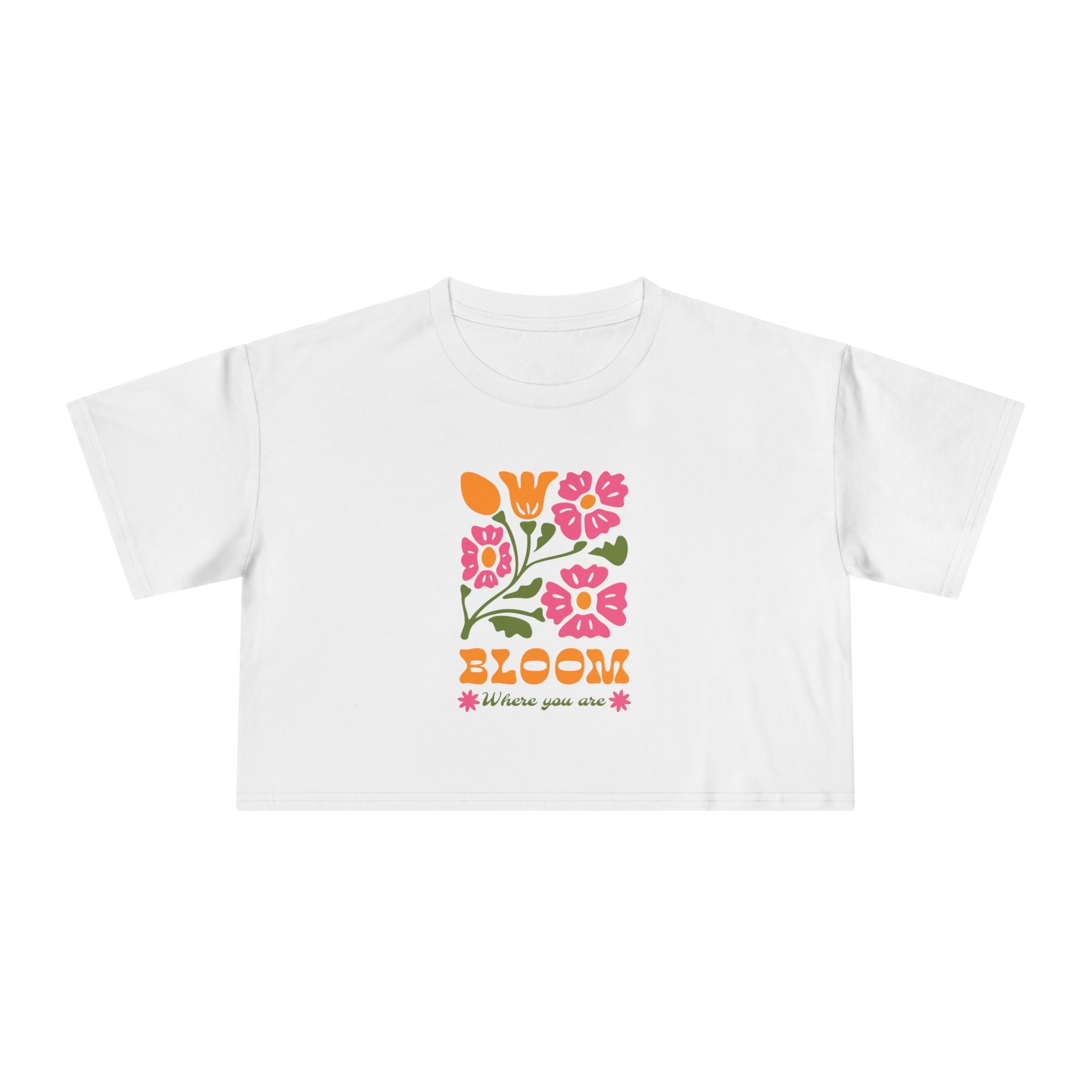 Bloom Where You Are Floral Crop Tee - Style Circus