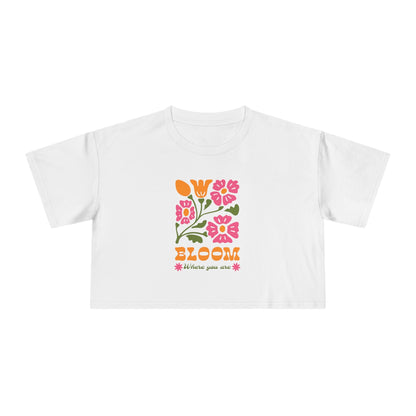 Bloom Where You Are Floral Crop Tee - Style Circus