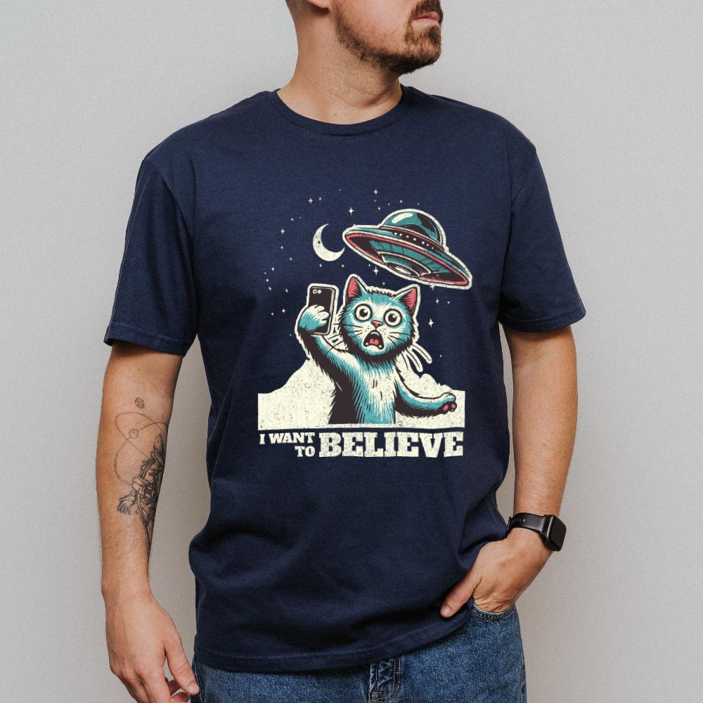 Cat UFO Funny Unisex T-Shirt - Style Circus