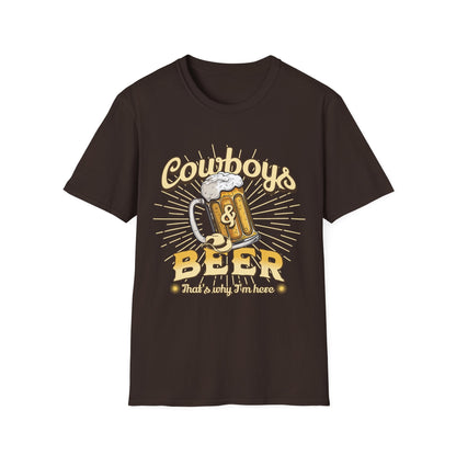 Cowboys And Beer Funny T-Shirt - Style Circus