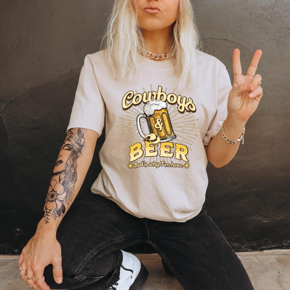 Cowboys And Beer Western T-Shirt - Style Circus