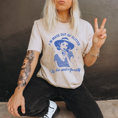 Glitter Wine & Anxiety Unisex T-Shirt - Style Circus