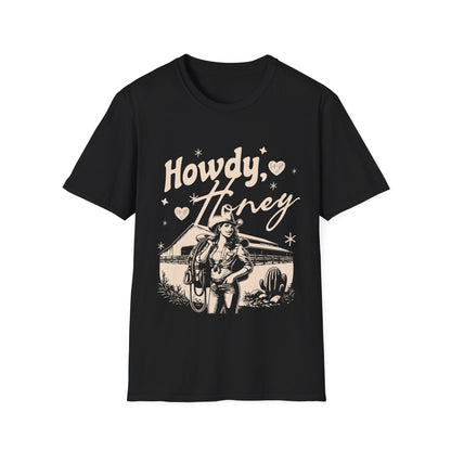 Howdy Honey Western Cowgirl Custom T-Shirt - Style Circus