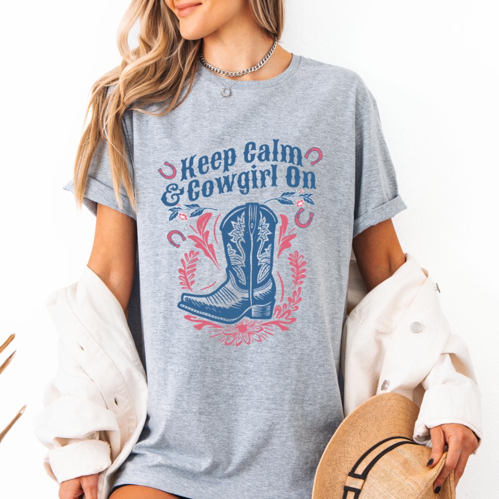 Keep Calm And Cowgirl On Western T-Shirt - Style Circus