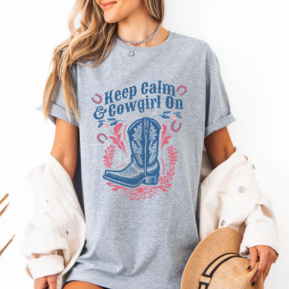 Keep Calm And Cowgirl On Western T-Shirt - Style Circus