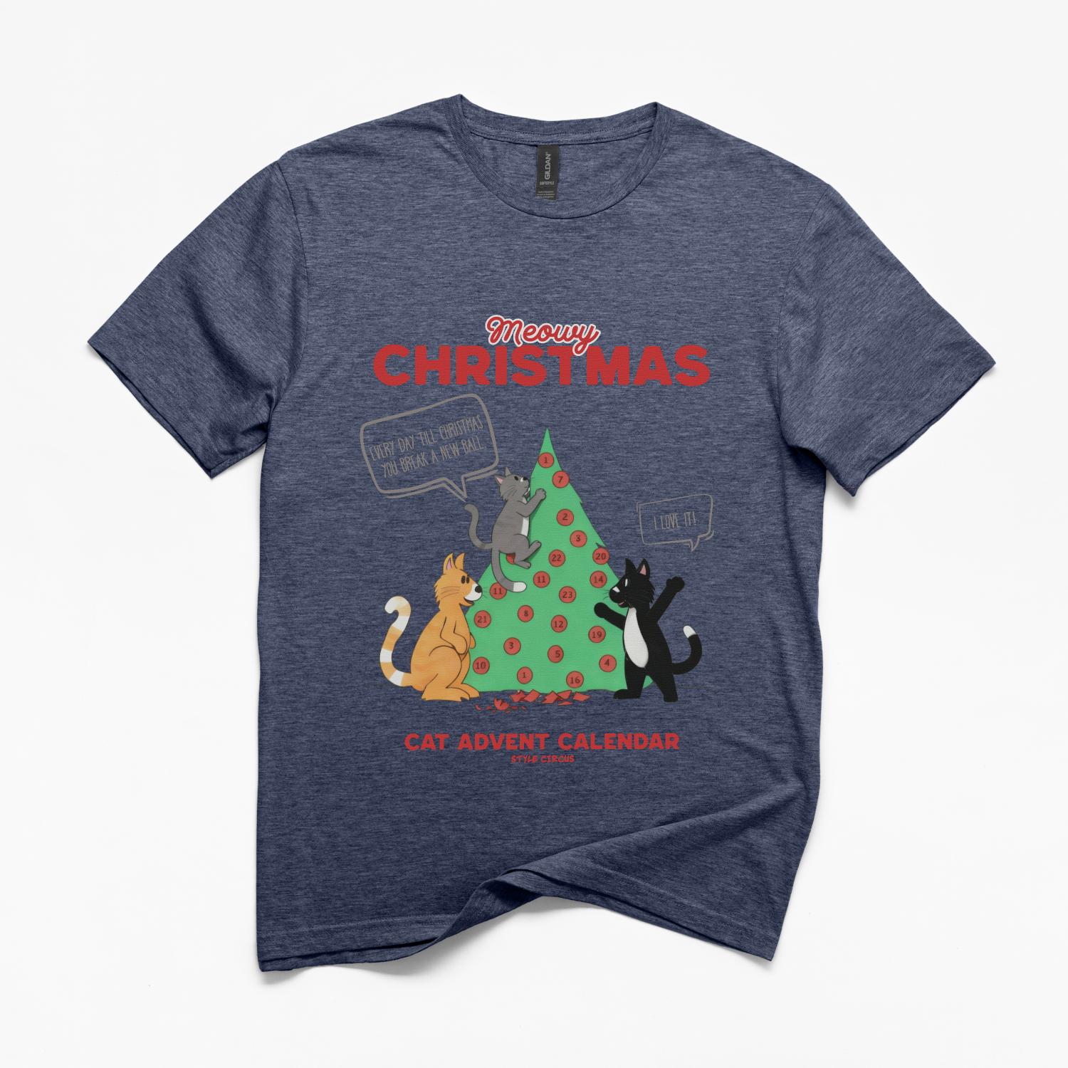 Meowy Cat Christmas T-Shirt