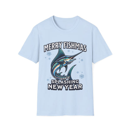 Merry Fishmas And A Splashing New Year Fishing T-Shirt - Style Circus