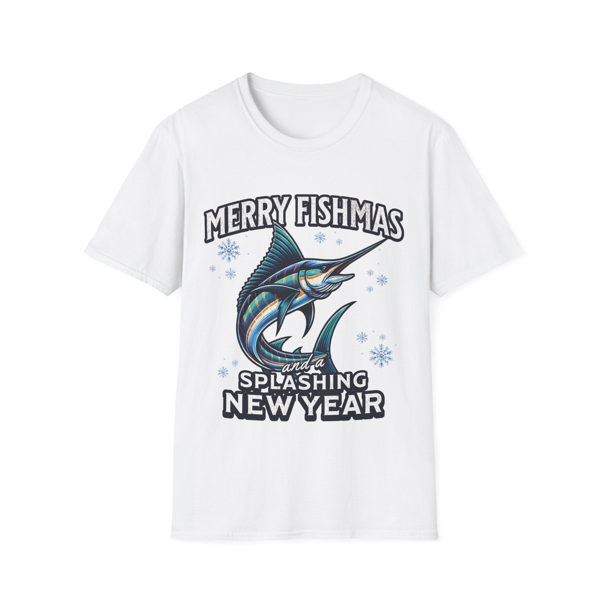 Merry Fishmas And A Splashing New Year Fishing T-Shirt - Style Circus