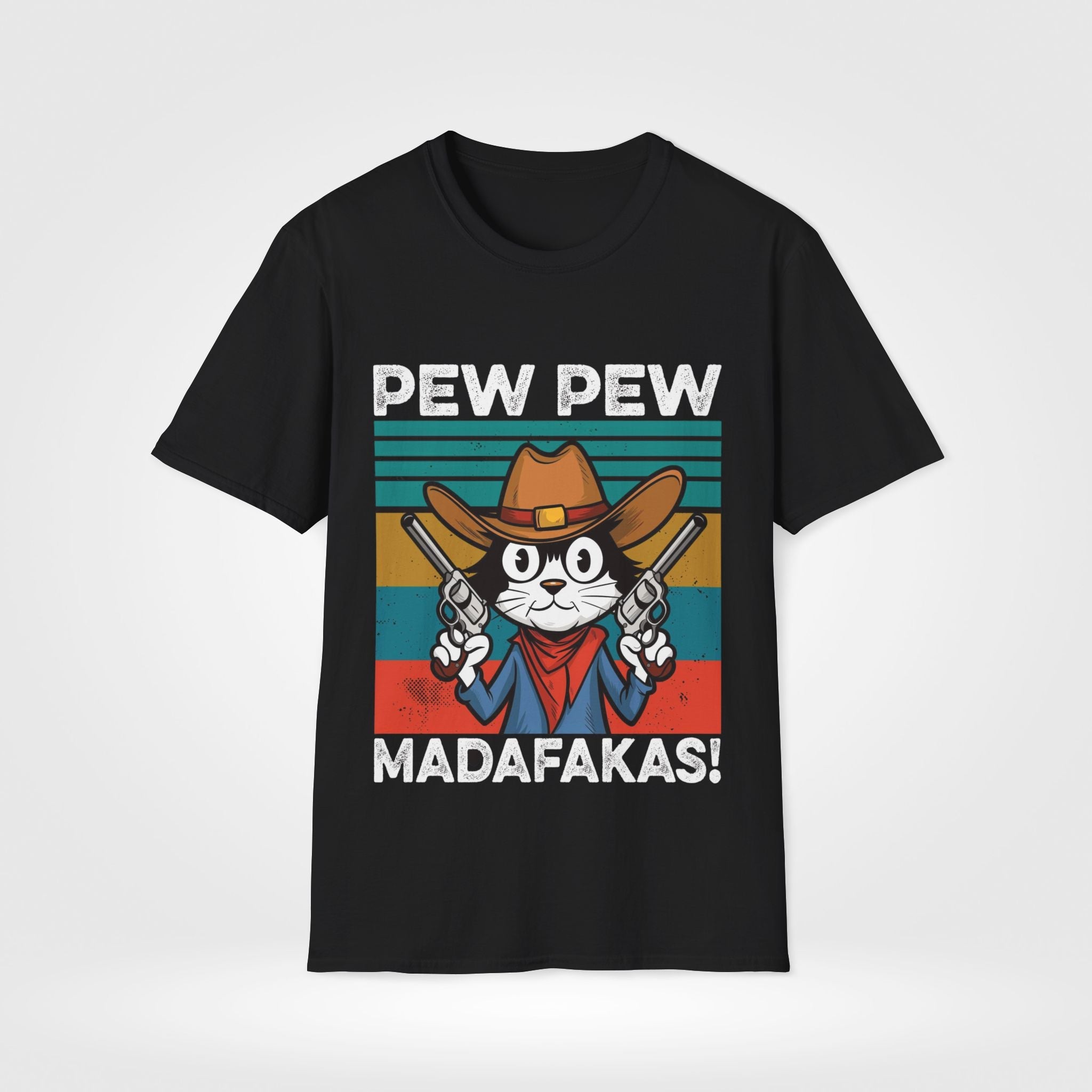 Pew Pew Cowboy Cat T-Shirt - Style Circus