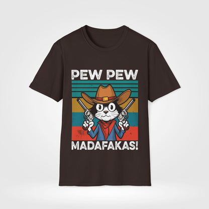 Pew Pew Cowboy Cat T-Shirt - Style Circus