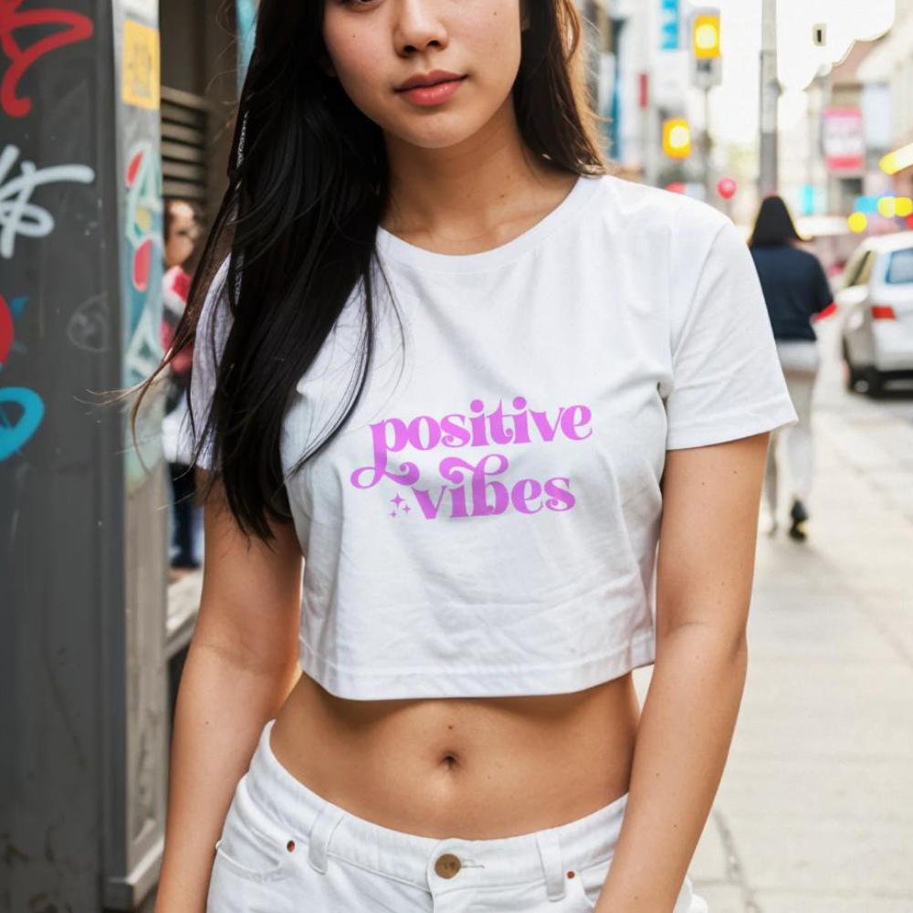 Positive Vibes Crop Tee - Style Circus