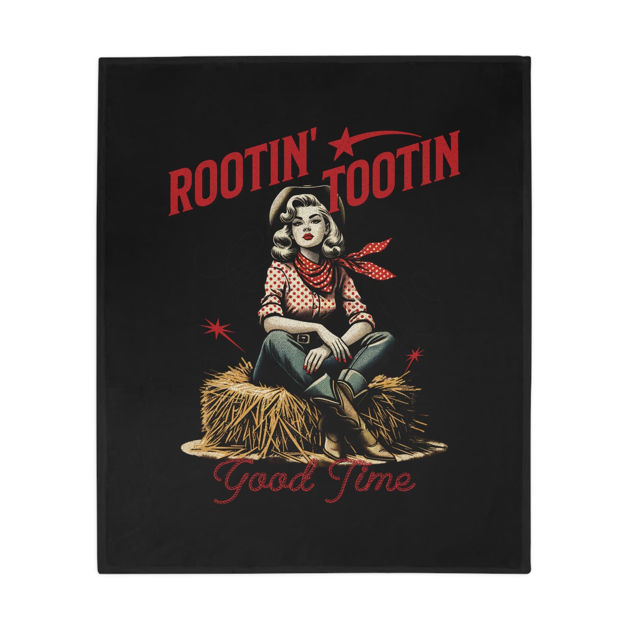 Rootin' Tootin' Good Time Black Throw Blanket