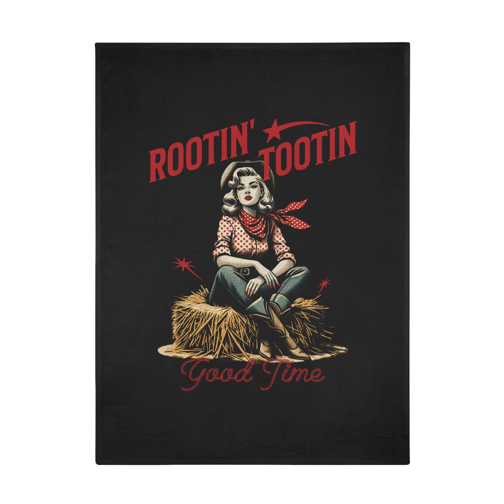 Rootin' Tootin' Good Time Black Throw Blanket