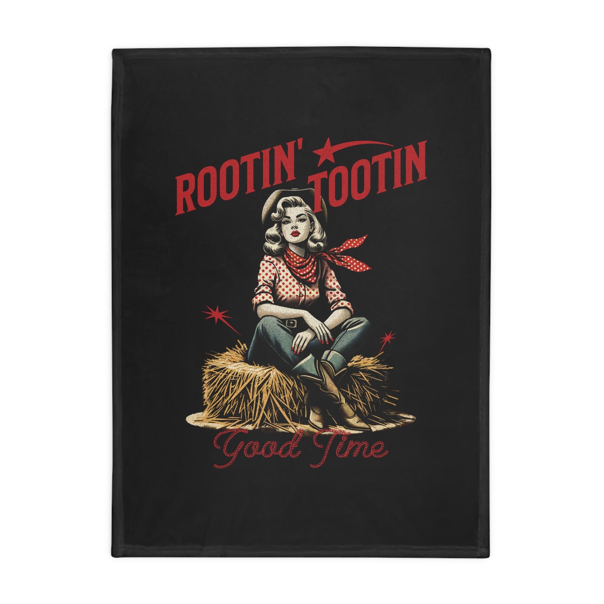 Rootin' Tootin' Good Time Black Throw Blanket